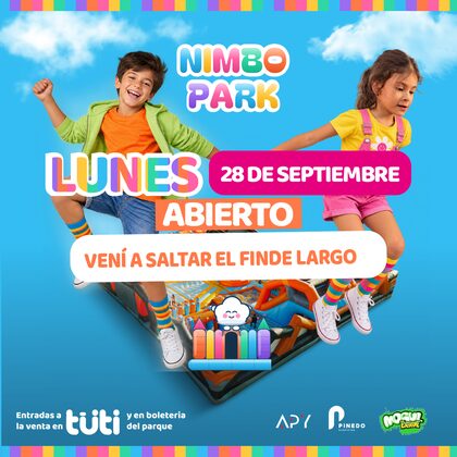 Nimbo Park: lunes 28 de septiembre abierto, vení a saltar el finde largo